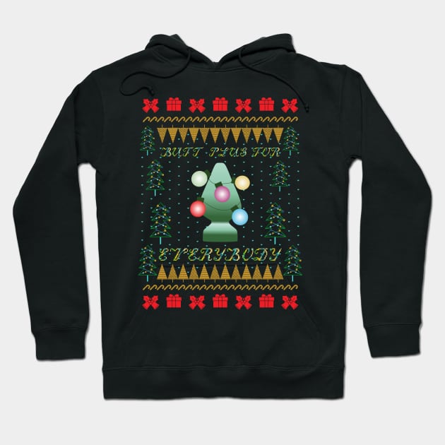 Butt Plug Ugly Christmas Sweater Hoodie by okpinsArtDesign